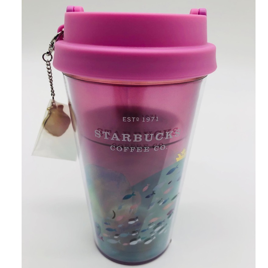 starbucks-shoal-with-shell-charm-แก้วสตาร์บัคส์ลายปลาพร้อมจี้หอย-12oz-ของแท้-100