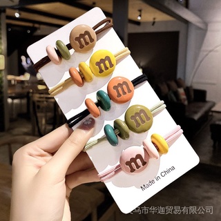 [Letter M Bean Tie ยางรัดผม] ยางรัดผมน่ารัก สีแคนดี้ เรียบง่าย