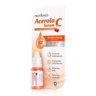 PROVAMED Acerola C Serum 15ml. โปรวาเมด เซรั่มวิตามินซี สูตรเข้มข้น บำรุงผิวขาวกระจ่างใส (1 หลอด)