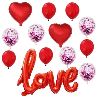 ลูกโป่งฟอยล์ยาง รูปหัวใจ ตัวอักษร Love สีแดง สีโรสโกลด์ สําหรับตกแต่งปาร์ตี้วันวาเลนไทน์ 13 ชิ้น ต่อชุด