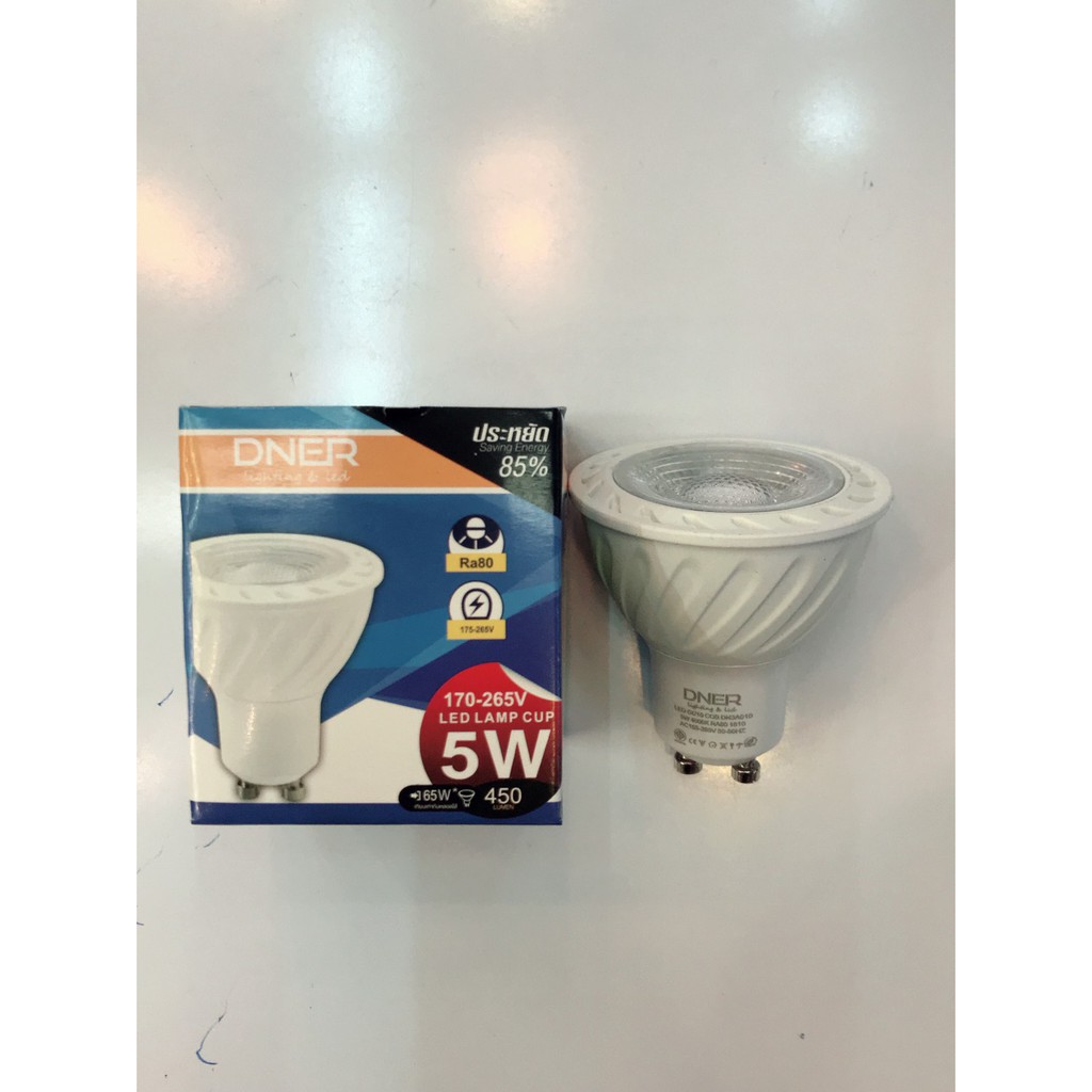 dner-หลอด-led-gu10-220v-5w-cob-450-lumen