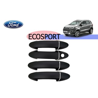 ครอบมือจับประตู/กันรอยมือจับประตู/มือจับประตู ฟอร์ด อีโคสปอร์ต Ford Ecosport สีดำด้าน ไม่เว้าปุ่มกด