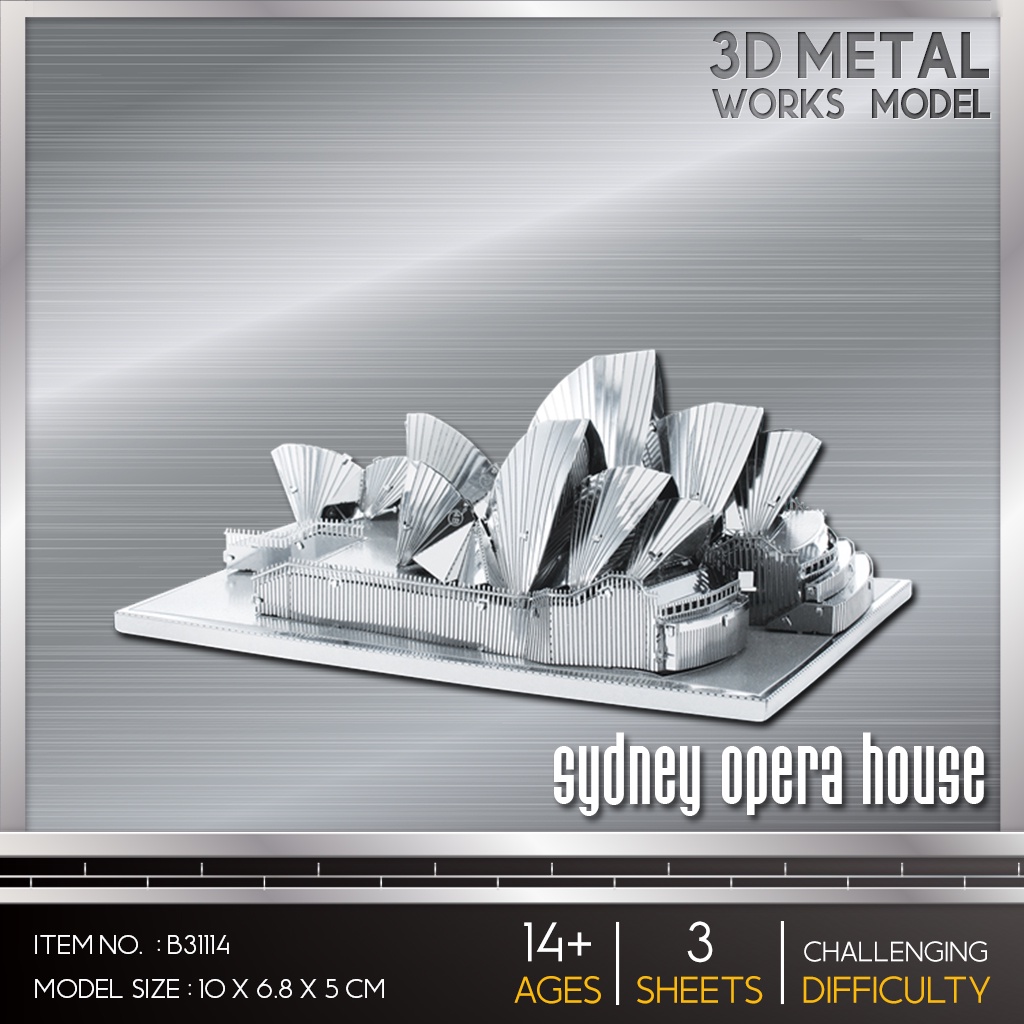 โมเดลโลหะ-3-มิติ-sydney-opera-house-โรงอุปรากรซิดนีย์-b31114-สินค้าเป็นแผ่นโลหะต้องต่อเอง-พร้อมจัดส่ง