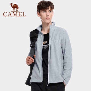 Camel เสื้อแจ็กเก็ตลําลอง ผ้าฟลีซ ให้ความอบอุ่น สองด้าน สําหรับผู้ชาย