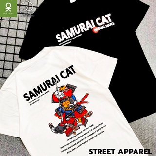 2022 เสื้อยืดใหม่เสื้อยืด สกรีนลาย SAMURAI CAT -​ Street apparel  เสื้อคอกลม / เสื้อคู่ ผ้านำเข้าUSA🇺🇸 เจ้าเดียวที่นี่