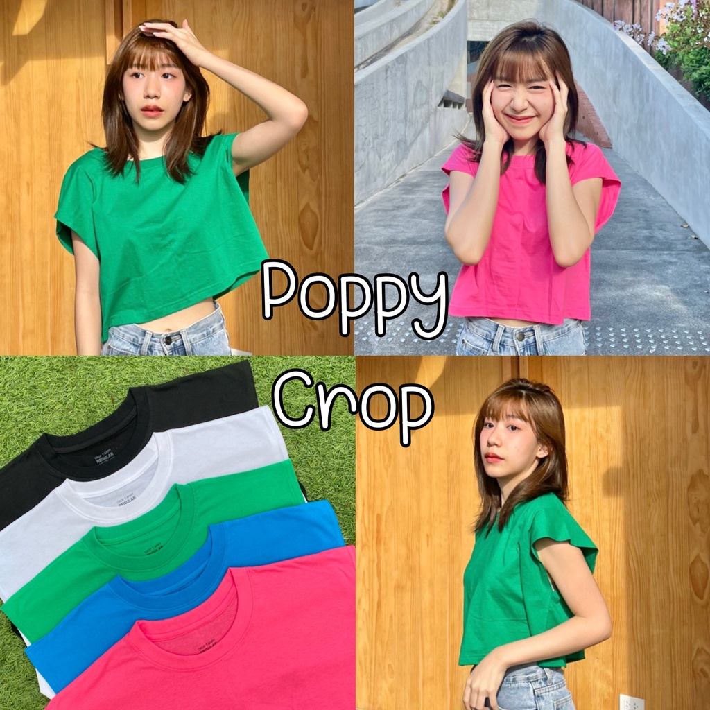 88story-th-poppy-crop-พร้อมส่ง-เสื้อครอปแขนกุดไหล่ตกเท่ๆ-สาวอวบใส่ได้-เนื้อผ้า-cotton100-ใส่สบายใส่ได้ทุกวัน