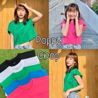 88story.th - Poppy crop พร้อมส่ง เสื้อครอปแขนกุดไหล่ตกเท่ๆ สาวอวบใส่ได้ เนื้อผ้า cotton100% ใส่สบายใส่ได้ทุกวัน