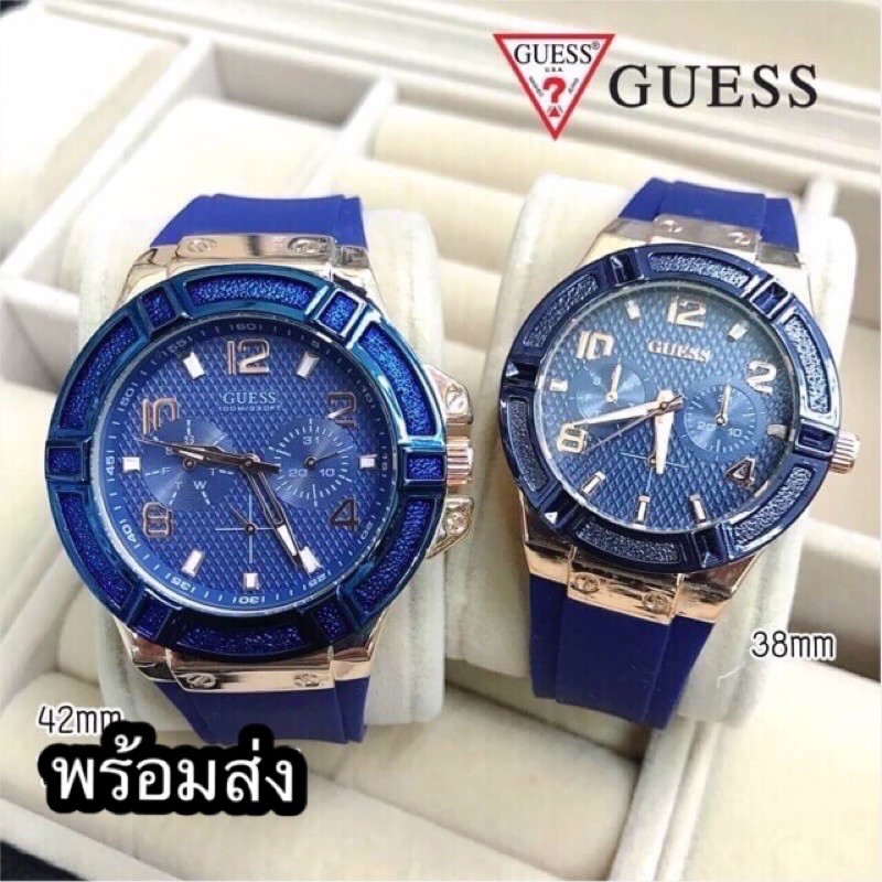 นาฬิกาguess-สายน้ำเงิน-นาฬิกาเกรส