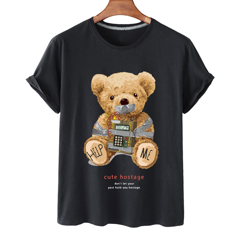เสื้อยืดแขนสั้น-คอกลม-ทรงหลวม-ลายหมีน่ารัก-ขนาดใหญ่-สําหรับผู้ชาย-ไซซ์-s-4xl