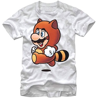เสื้อยืดวินเทจ100%cotton เสื้อยืดผู้ชาย Mens Nintendo Mario Tanooki Suit T-Shirt men เสื้อ ยืด ผู้ชาย คอกลม โอเวอร์ ไซส