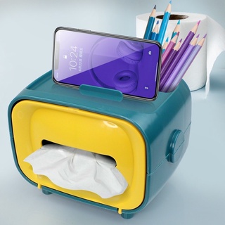 กล่องทิชชู่ กล่องใส่ทิชชู่ (วางโทรศัพท์ได้) รุ่น Tissue-box-mobile-holder-pencil-pen-stationary-00a-J1