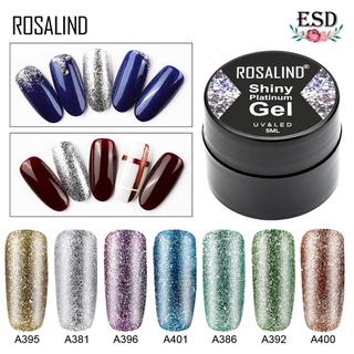 Rosalind สีทาเล็บเจล สีกริสเตอร์แพททินัม ขนาด 5 ml. (อบ UV เท่านั้่น)  / Rosalind Glitter Shiny Platinum Gel UV  5 ml.