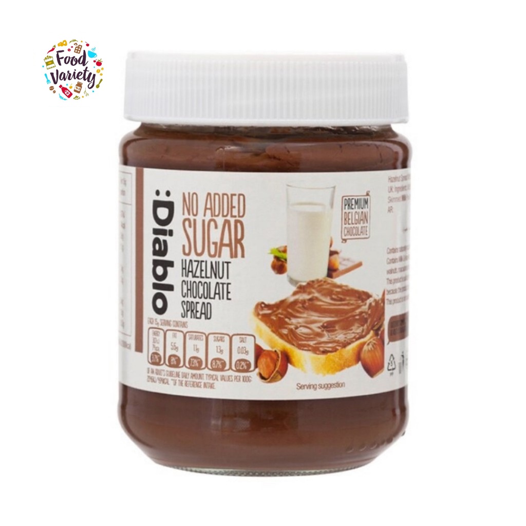 รูปภาพของDiablo No Added Sugar Hazelnut & Chocolate Spread 350g เดียโบล ช็อกโกแลตทาขนมปังผสมเฮเซลนัท 350 กรัมลองเช็คราคา