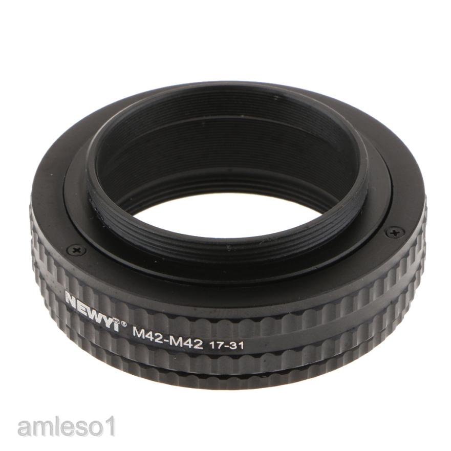 M42 to M42 Adjustable Focusing Helicoid Adapter 17mm-31mm Macro Tube - Black