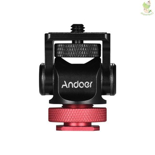 Andoer อุปกรณ์เสริมกล้อง หัวบอล หมุน 180° ฐานสกรู 1/4 นิ้ว พร้อมประแจ สำหรับกล้อง DSLR ไมโครโฟน ไฟ LED ขาตั้งกล้อง