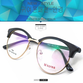 Fashion M korea แว่นตากรองแสงสีฟ้า T 6281 สีดำเงาตัดทอง ถนอมสายตา