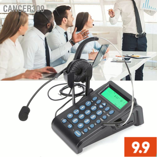 Cancer309 HT910 Call Center Wired Telephone with Headset Omnidirectional Set for Office Home