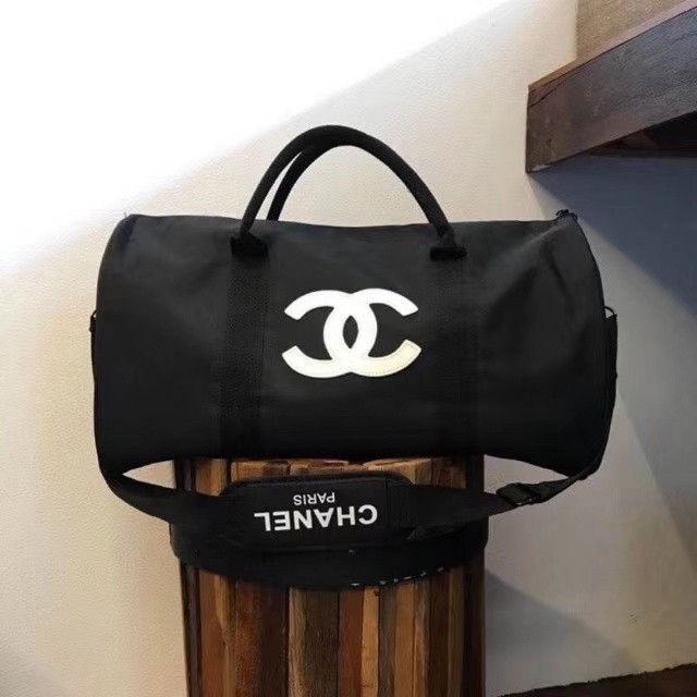 กระเป๋าแฟชั่นchaทel-ขนาด-18-นิ้ว-กระเป๋าสะพาย-การเดินทาง-กระเป๋าใบใหญ่ใส่ของได้เยอะ-สีดำ