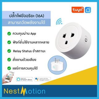 ภาพหน้าปกสินค้าTuya smartlife Wi-Fi Smart Plug 10A - ปลั๊กไฟ ปลั๊กอัจฉริยะ ควบคุมผ่านแอพ Smartlife (10A) สั่งงานด้วยเสียงได้ ซึ่งคุณอาจชอบราคาและรีวิวของสินค้านี้