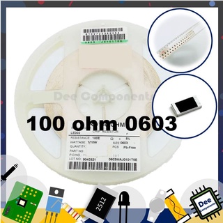 100 Ohm 0603 ±1% 100 mW ±200ppm/℃ 0603WAJ0101T5E ROYAL OHM  1-A2-10 (ขายยกแพ็ค 1 แพ็ค มี 100 ชิ้น)