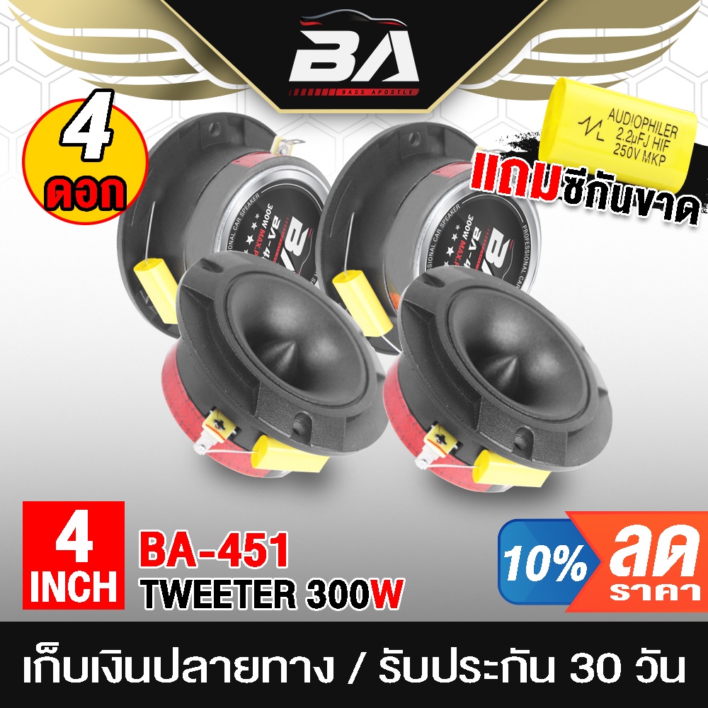 ba-sound-ทวิตเตอร์แหลมจาน-4-นิ้ว-300w-จำนวน-4ดอก-ลำโพงทวิตเตอร์-ลำโพงเสียงแหลมขนาด-4นิ้ว-ทวิตเตอร์จาน-4นิ้ว-ทวิตเตอร์