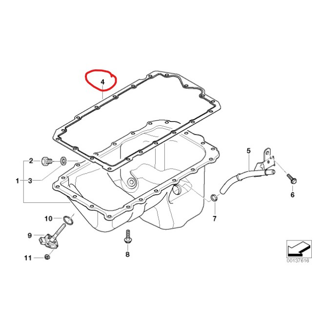 ปะเก็นอ่างน้ำมันเครื่อง-bmw-e90-319i-320i