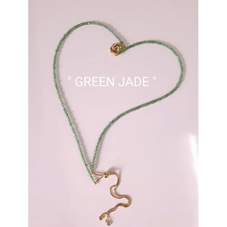 สายคล้องแมส หินนำโชค016"GREEN JADE" "หยกเขียว"