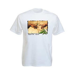 Tee-Shirt Michelangelo Painting The Creation of Adam เสื้อยืดสีดำที่มีรูปมือคืบบุหรี่ สุดเท่ห์ Black Tee-Shirt