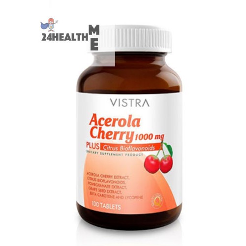 ภาพหน้าปกสินค้าVistra Acerola Cherry 1000mg 45 เม็ด ราคาสุดคุ้ม วิสตร้า อะเซโรล่า เชอรรี่ วิตามินซี วิสทร้า จากร้าน 24healthme บน Shopee