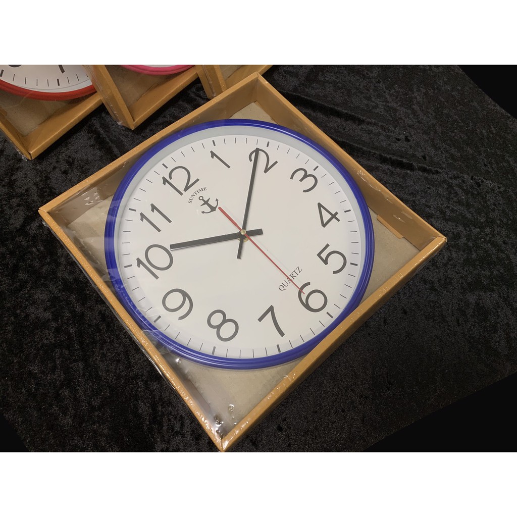 นาฬิกาติดผนัง-สมอ-สีๆ-รหัส-1011-นาฬิกาแขวน-ทรงกลม-นาฬิกาแขวนติดผนัง-นาฬิกา-ตราสมอ-หน้าปัดกระจก-มองเห็นตัวเลขชัดเจ