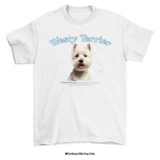 เสื้อยืดคอกลมลาย WESTY TERRIER (เวสตี้ เทอร์เรียร์)Classic Cotton Unisex by 【Nothing Hills】 ใหม่