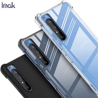 Imak Sony Xperia 1 II Shockproof Casing Xperia1 2 Soft TPU Case Transparent Matte Silicone Back Cover Screen Film