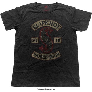 เสื้อยืดพิมพ์ลายแฟชั่น เสื้อยืด พิมพ์ลายโลโก้ Slipknot สีดํา สไตล์วินเทจ สําหรับผู้ชาย