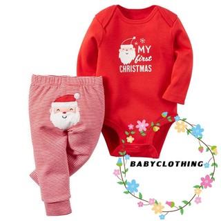 BBH-0-18Months Santa Claus ทารกแรกเกิดเสื้อผ้าเด็กชายหญิงเสื้อผ้าฝ้ายรัดรูปชุดกางเกงขายาว