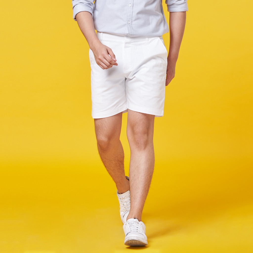 ภาพสินค้ากางเกงขาสั้นชิโน่ ผ้า Cotton100% นิ่มใส่สบาย สีขาว by Normal Boy จากร้าน normal.boy บน Shopee ภาพที่ 2