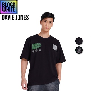 🔥พร้อมส่ง🔥 BWCB-DAVIE JONES เสื้อยืดโอเวอร์ไซส์ พิมพ์ลาย สีดำ Graphic Print Oversized T-Shirt in black T-SHIRT unisex QP