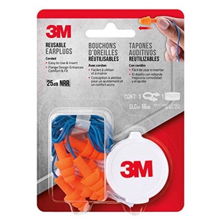 สินค้า ปลั๊กอุดหูป้องกันเสียง 3M Reusable Ear Plugs 25 dB NRR (1 set)