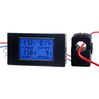 ใหม่ 100 A Digital Power KWh Watt Meter Volt Amp โวลต์มิเตอร์แอมมิเตอร์