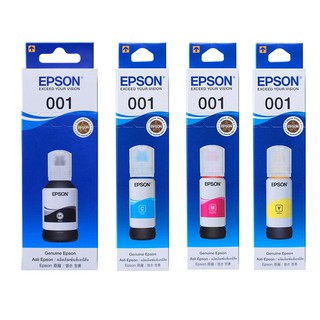 EPSON  001 BK ,C,M,Y(C13T03Y100-400) สีดำ ฟ้า ชมพู เหลือง หมึกเติมอิงค์เจ็ท จำนวน 1 ชิ้น