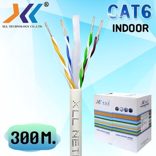 สายเเลน XLL ของแท้ Lan cable CAT6 Indoor สำหรับใช้ภายในอาคาร ไม่เข้าหัว ความยาว 300 เมตร (LCAT6381/RCAT6116 )