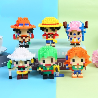 บล็อกตัวต่อ รูป One Piece Pirate Monkey D Luffy Chopper Zoro Portgas·D· Ace Micro Diamond Brick ของเล่นสําหรับเด็ก