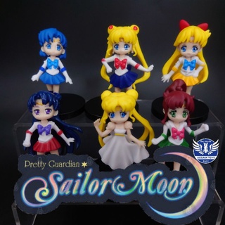 โมเดล Sailor Moon ครบชุด 6 ตัว ขนาดประมาณ 6-7 Cm แยกขาย ราคาถูกสุดๆ เอาไป แต่งเค้ก ได้ น่ารักๆ พร้อมส่ง