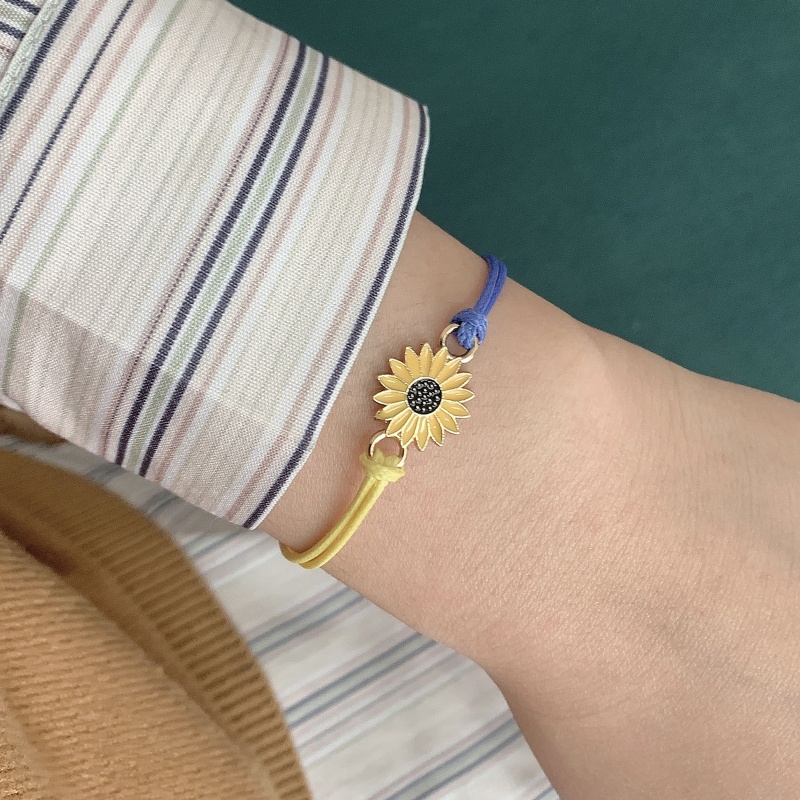arin-สร้อยข้อมือเชือกถัก-แฮนด์เมด-ลายดอกทานตะวัน-ปรับได้-สีฟ้า-สีเหลือง-1-2-ชิ้น