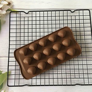 หอยแคลง 15 ช่อง แม่พิมพ์ซิลิโคน สำหรับทำช็อคโกแลต เค้ก เยลลี่ พุดดิ้ง โดม มูส DIY