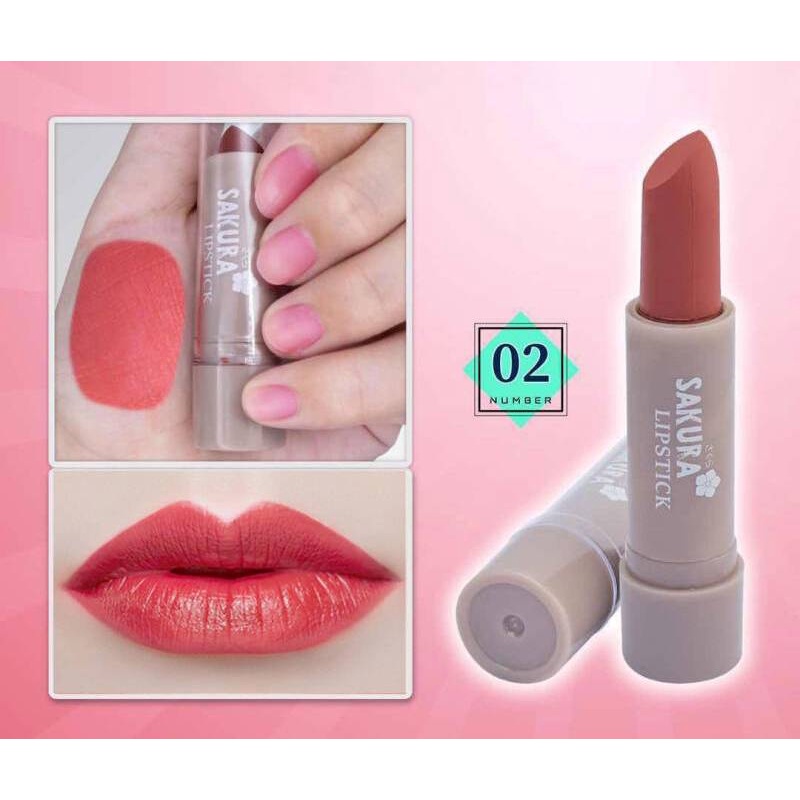 product-details-of-พร้อมส่ง-ลิปสติก-เนื้อแมท-ลิปสติกกันน้ำ-sakura-matte-lipstickเครื่องสำอางno813