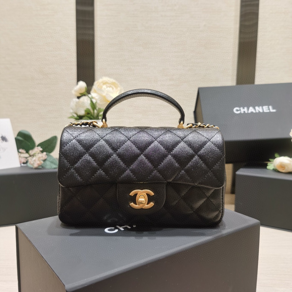 พรี-chanel-20cm-as2431กระเป๋าสะพาย-กระเป๋าแฟชั่น-กระเป๋าโซ่-หนังวัวแท้-หนังแกะ