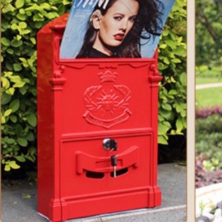 สินค้า พร้อมส่ง ตู้แดง สุดคุ้ม Mailbox ตู้รับจดหมาย งานอะลูมิเนียมหนาเคลือบสีอย่างดี 👑ทนแดดไม่สนิม ส่งไว Kerry ลด65฿