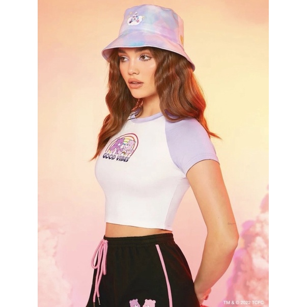 เสื้อครอปขาวม่วงพาสเทล-ลายแคร์แบร์-สินค้างานลิขสิทธิ์แท้100-x-care-bears-ครบรอบ-40-ปี-ของใช้-ของสะสม-งานหายาก