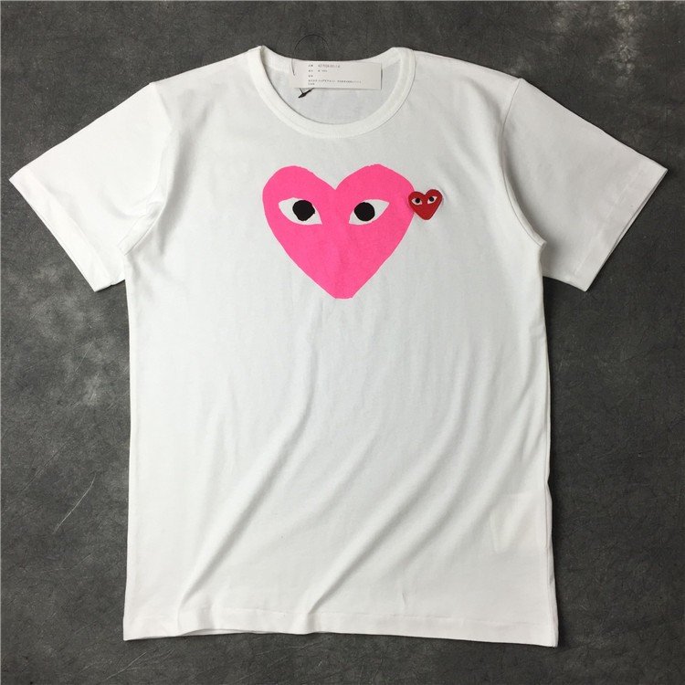 เสื้อยืด-play-เเขนสั้น-สีขาว-หัวใจสีชมพู-ไซส์-s-พร้อมส่ง