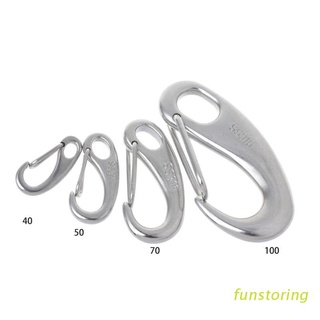FUN Boat Marine Stainless Steel Egg Shape Spring Snap Hook Clip Quick Link Carabiner
